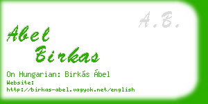 abel birkas business card