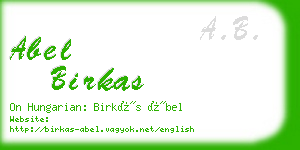 abel birkas business card